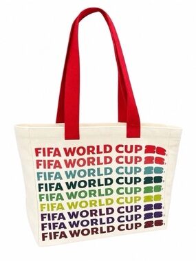 FIFA World Cup Canvas Tote Bag with Red Handles